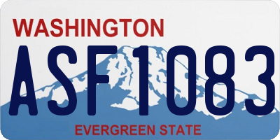 WA license plate ASF1083