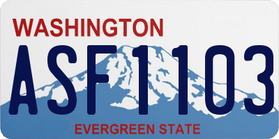 WA license plate ASF1103