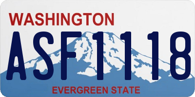 WA license plate ASF1118