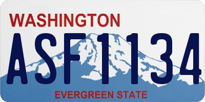 WA license plate ASF1134