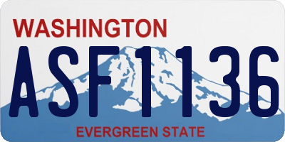 WA license plate ASF1136