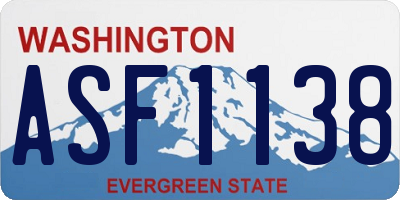 WA license plate ASF1138
