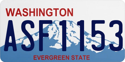 WA license plate ASF1153