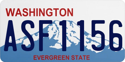 WA license plate ASF1156