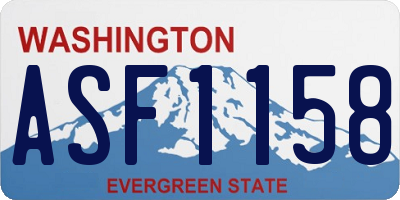 WA license plate ASF1158