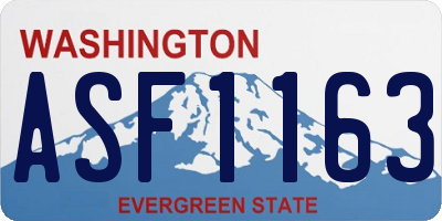 WA license plate ASF1163