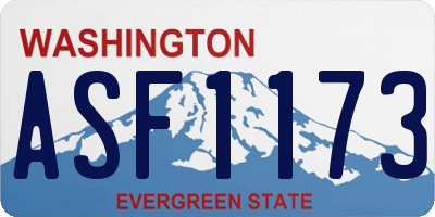 WA license plate ASF1173