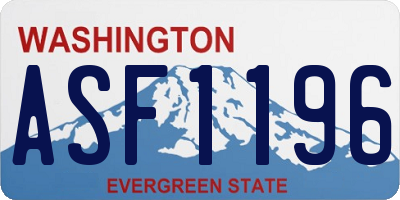 WA license plate ASF1196