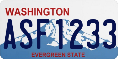 WA license plate ASF1233