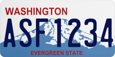 WA license plate ASF1234