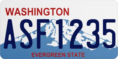 WA license plate ASF1235