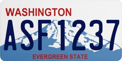 WA license plate ASF1237