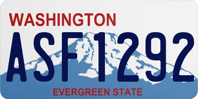 WA license plate ASF1292
