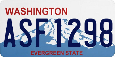WA license plate ASF1298