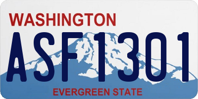 WA license plate ASF1301