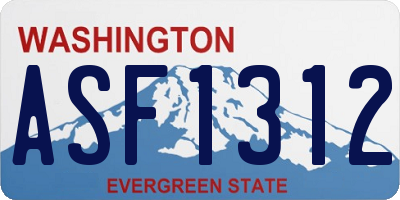 WA license plate ASF1312