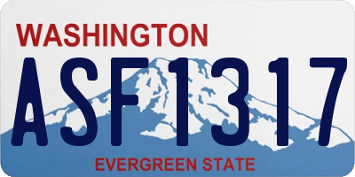 WA license plate ASF1317
