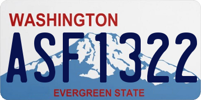 WA license plate ASF1322