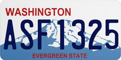 WA license plate ASF1325