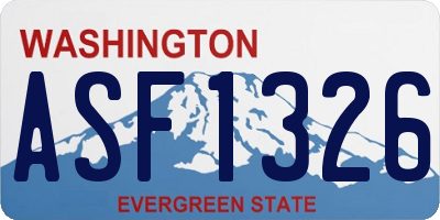 WA license plate ASF1326