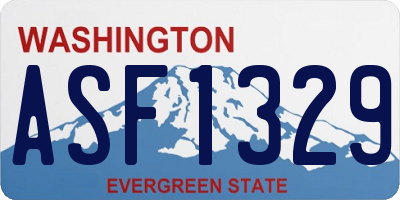 WA license plate ASF1329