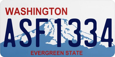 WA license plate ASF1334