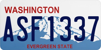 WA license plate ASF1337