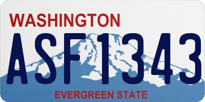 WA license plate ASF1343