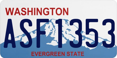 WA license plate ASF1353