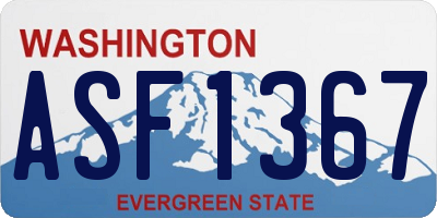 WA license plate ASF1367