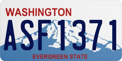 WA license plate ASF1371