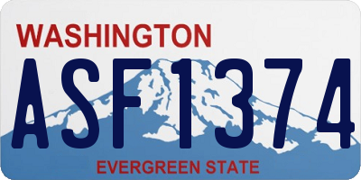 WA license plate ASF1374