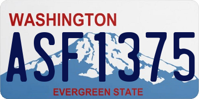 WA license plate ASF1375