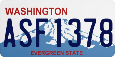 WA license plate ASF1378
