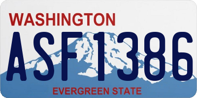 WA license plate ASF1386