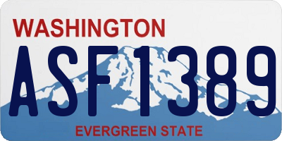 WA license plate ASF1389