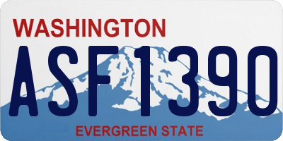 WA license plate ASF1390