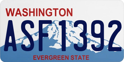 WA license plate ASF1392