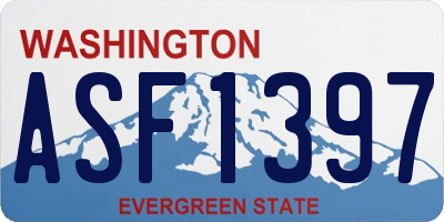 WA license plate ASF1397