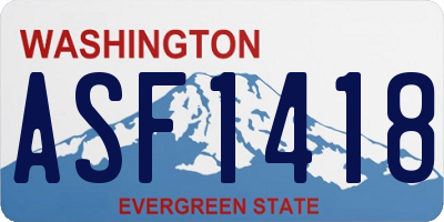 WA license plate ASF1418