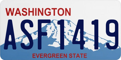 WA license plate ASF1419