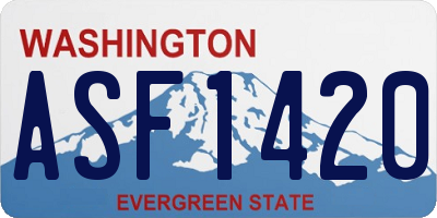 WA license plate ASF1420