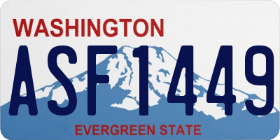 WA license plate ASF1449