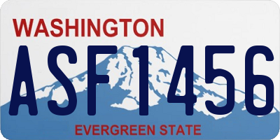 WA license plate ASF1456