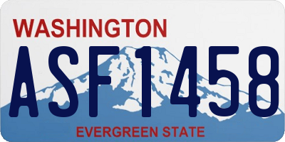 WA license plate ASF1458