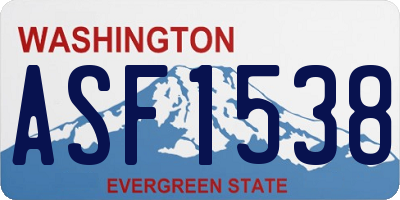 WA license plate ASF1538