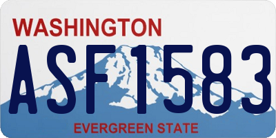 WA license plate ASF1583