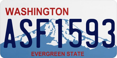 WA license plate ASF1593