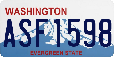 WA license plate ASF1598