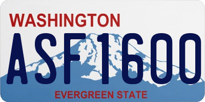 WA license plate ASF1600